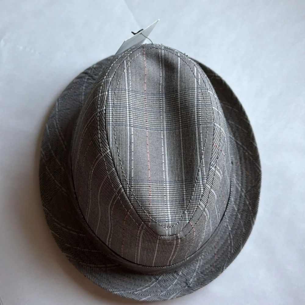 NWT Men’s BRONER Wool Fedora Plaid hat